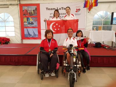 Jovin Tan, first para coach with his team at the 1st SE Asian Para Sailing Championships